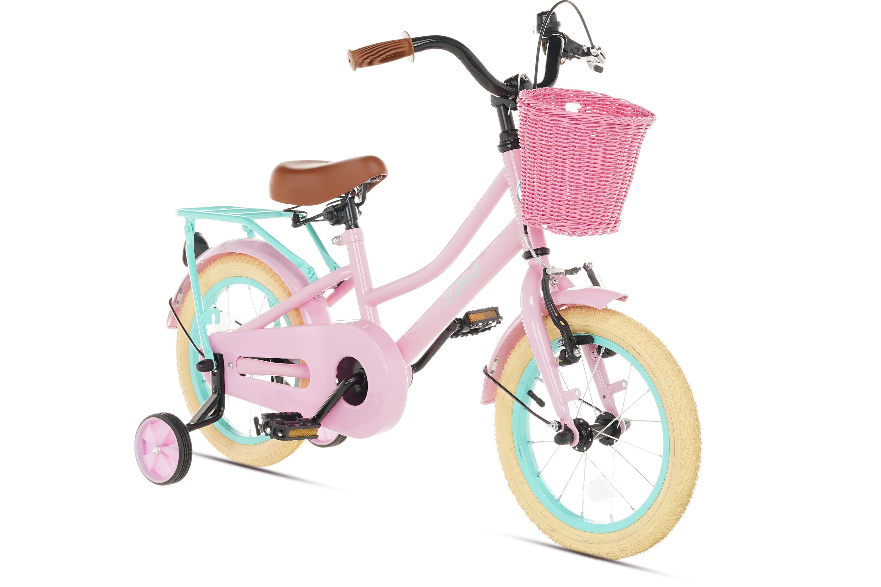 Spirit Diva Meisjesfiets Roze Groen 12 Inch Mand