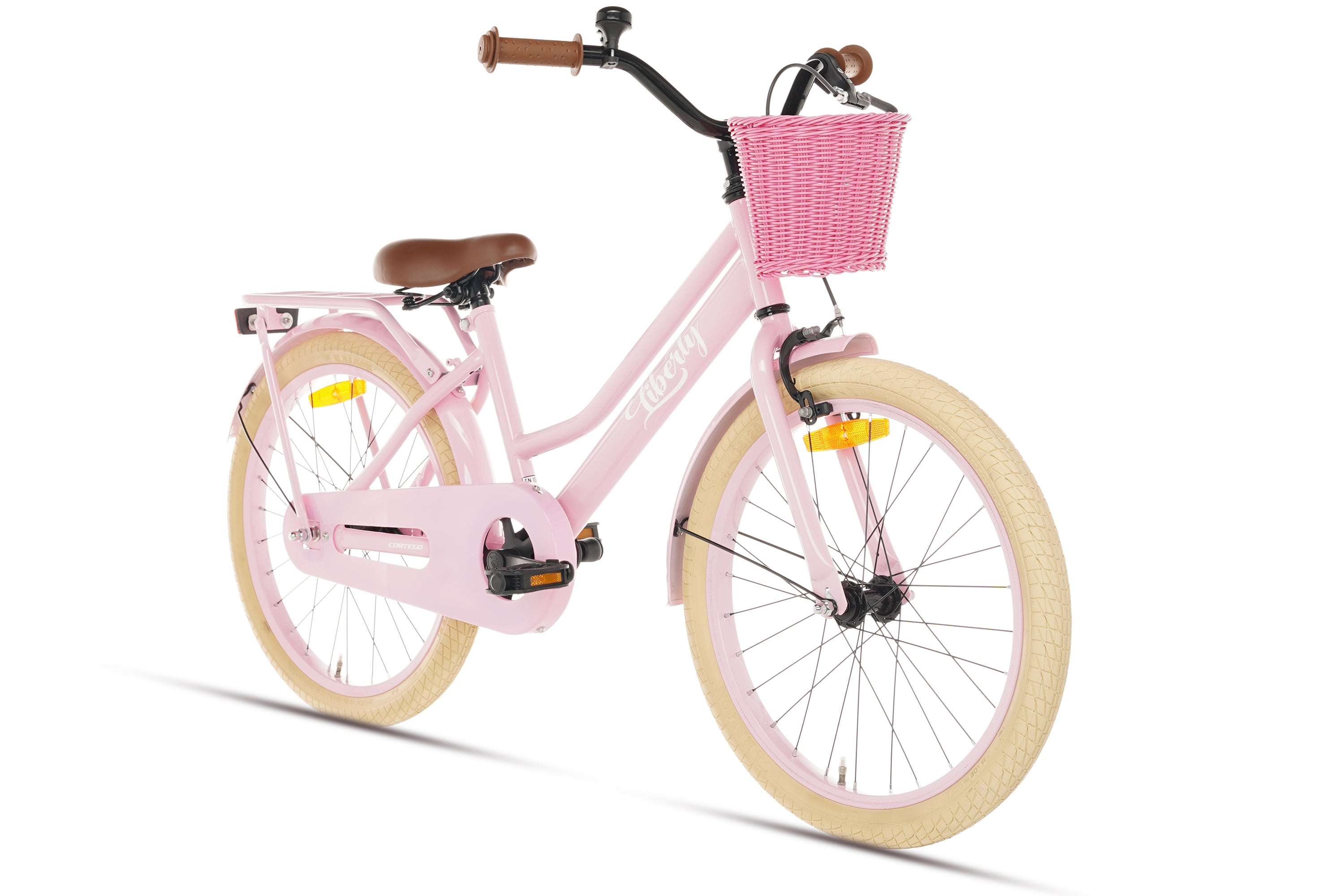 Cortego Liberty meisjesfiets Roze 20 inch + mand