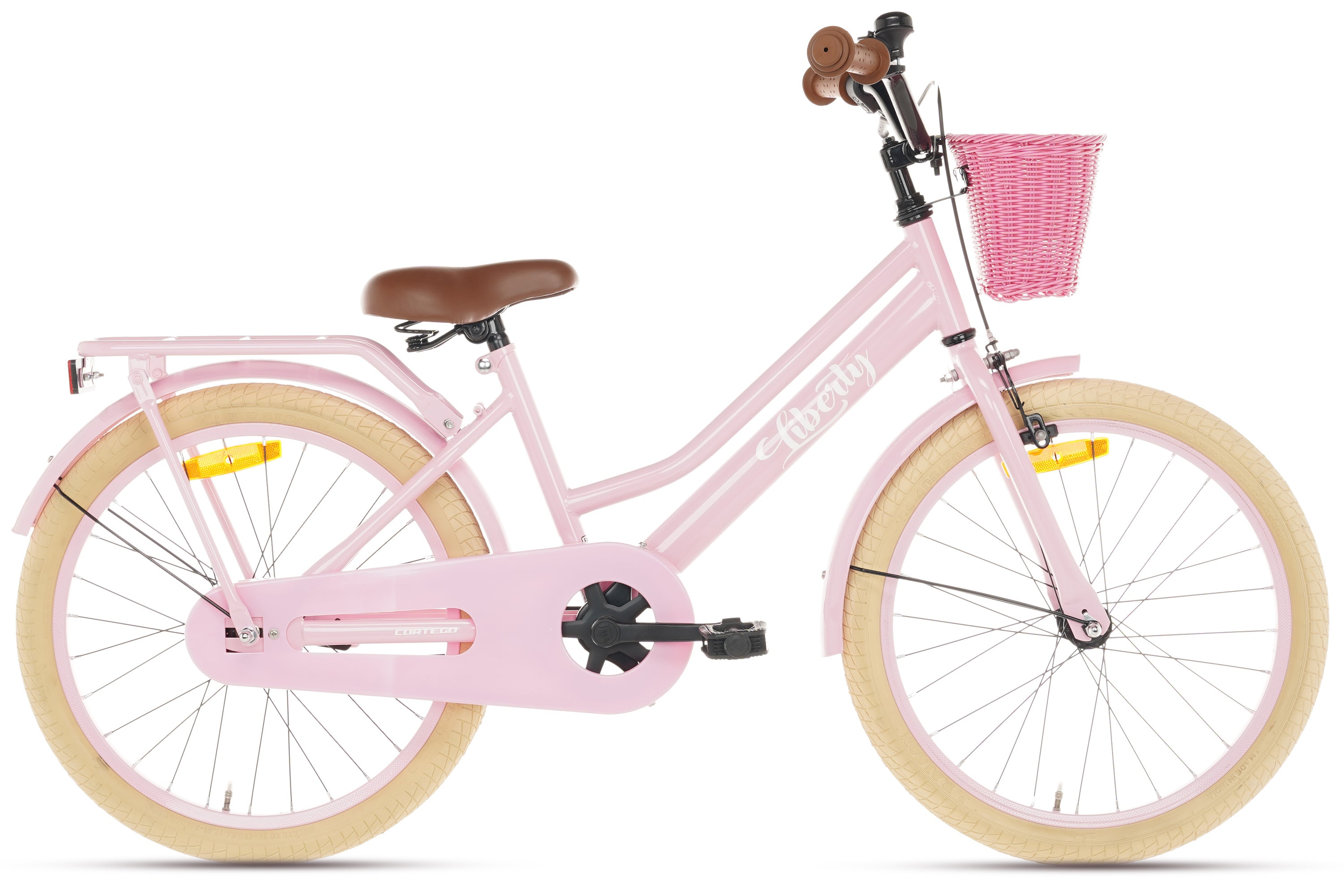 Cortego Liberty meisjesfiets Roze 20 inch + mand