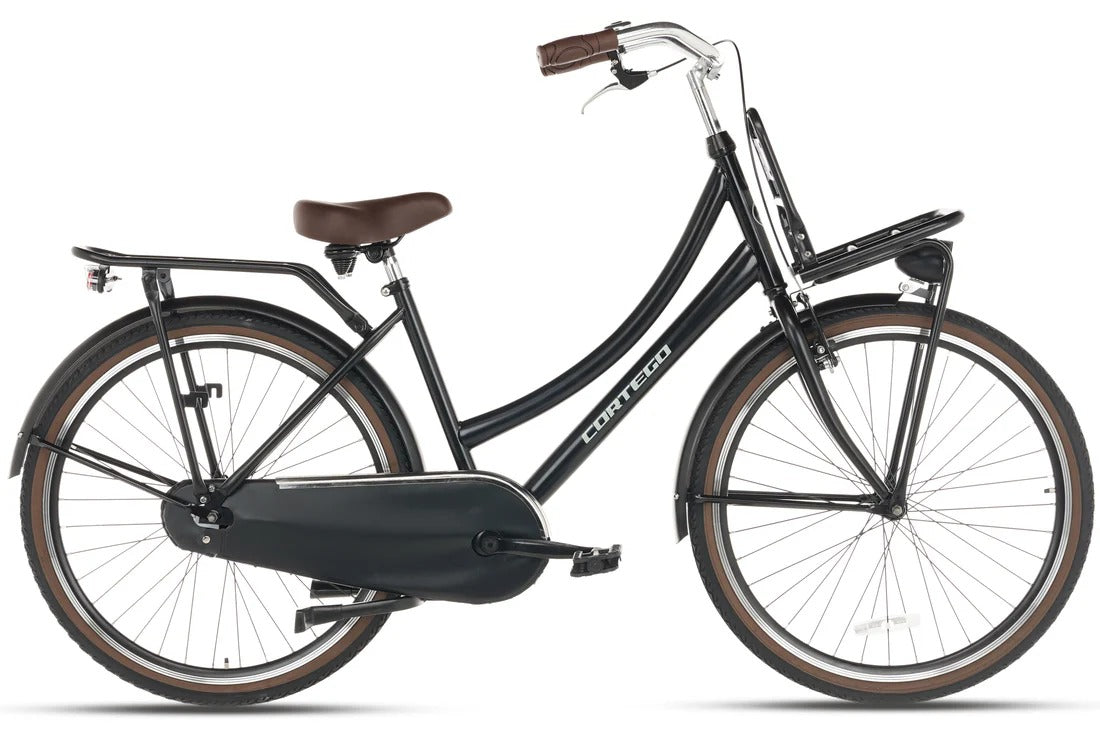Cortego Cargo Transportfiets 28 inch Mat-zwart