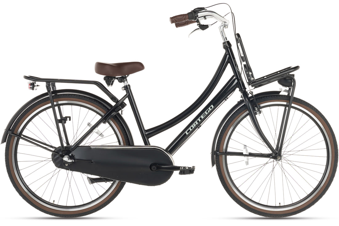 Cortego Cargo Meisjesfiets 26 inch - 3 Versnellingen - Mat-Zwart