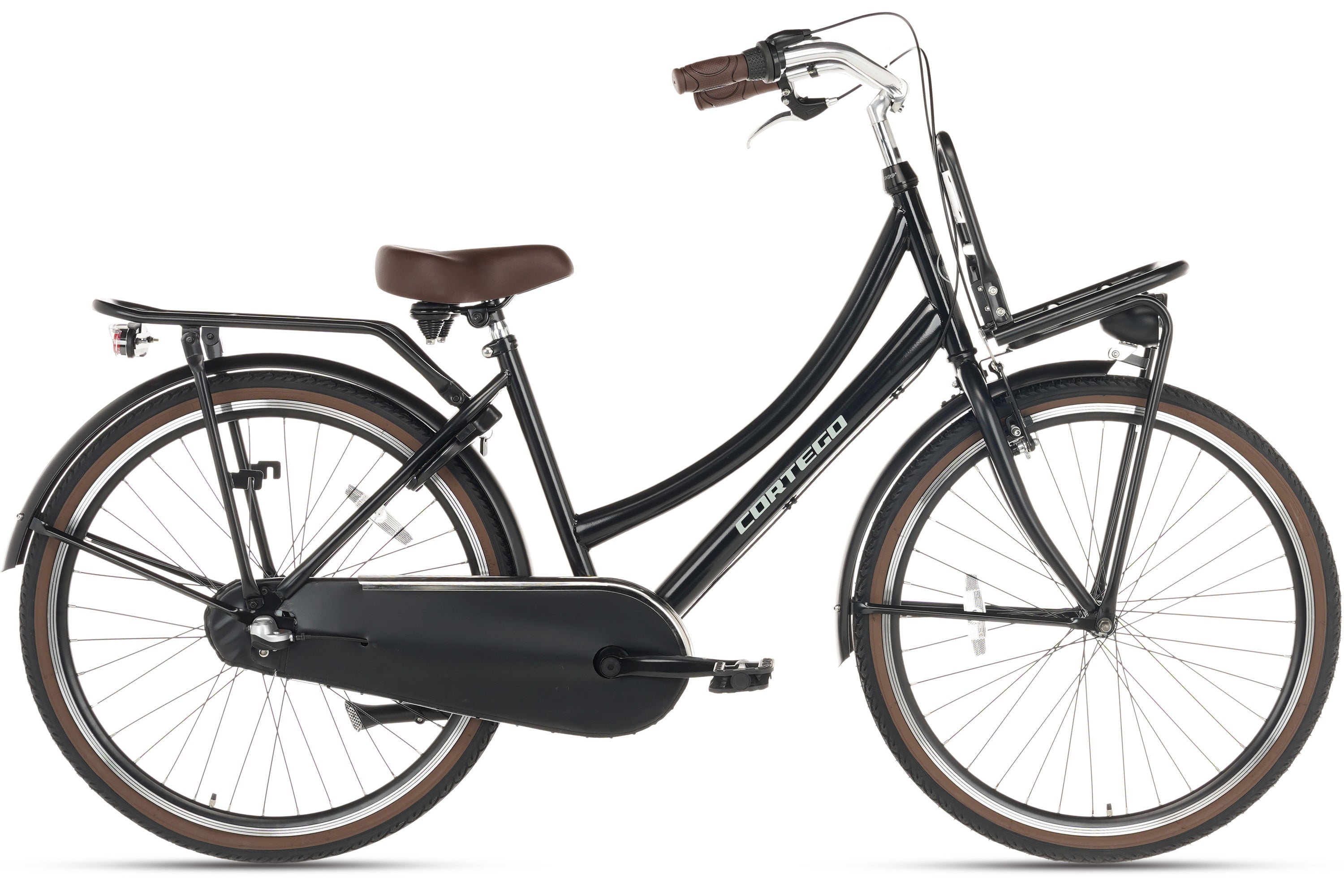 Cortego Cargo Meisjesfiets 24 inch - 3 Versnellingen - Mat-Zwart