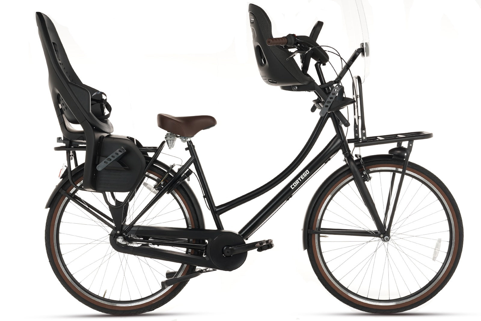 Cortego Daily Moederfiets 28 Inch - 3 Versnellingen - Mat-Zwart