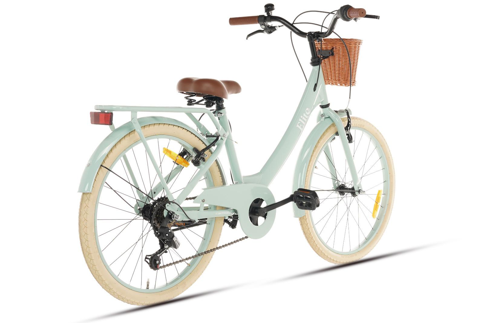 Cortego Elite Meisjesfiets 22 inch - 7 Versnellingen - Groen + Mand