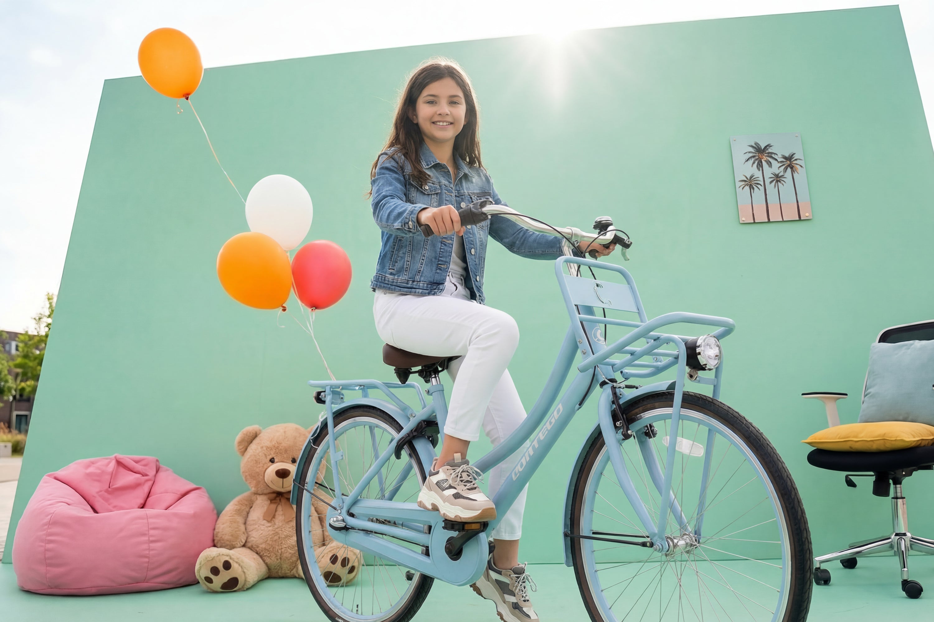 Cortego Cargo Meisjesfiets 24 inch - 3 Versnellingen - Blauw