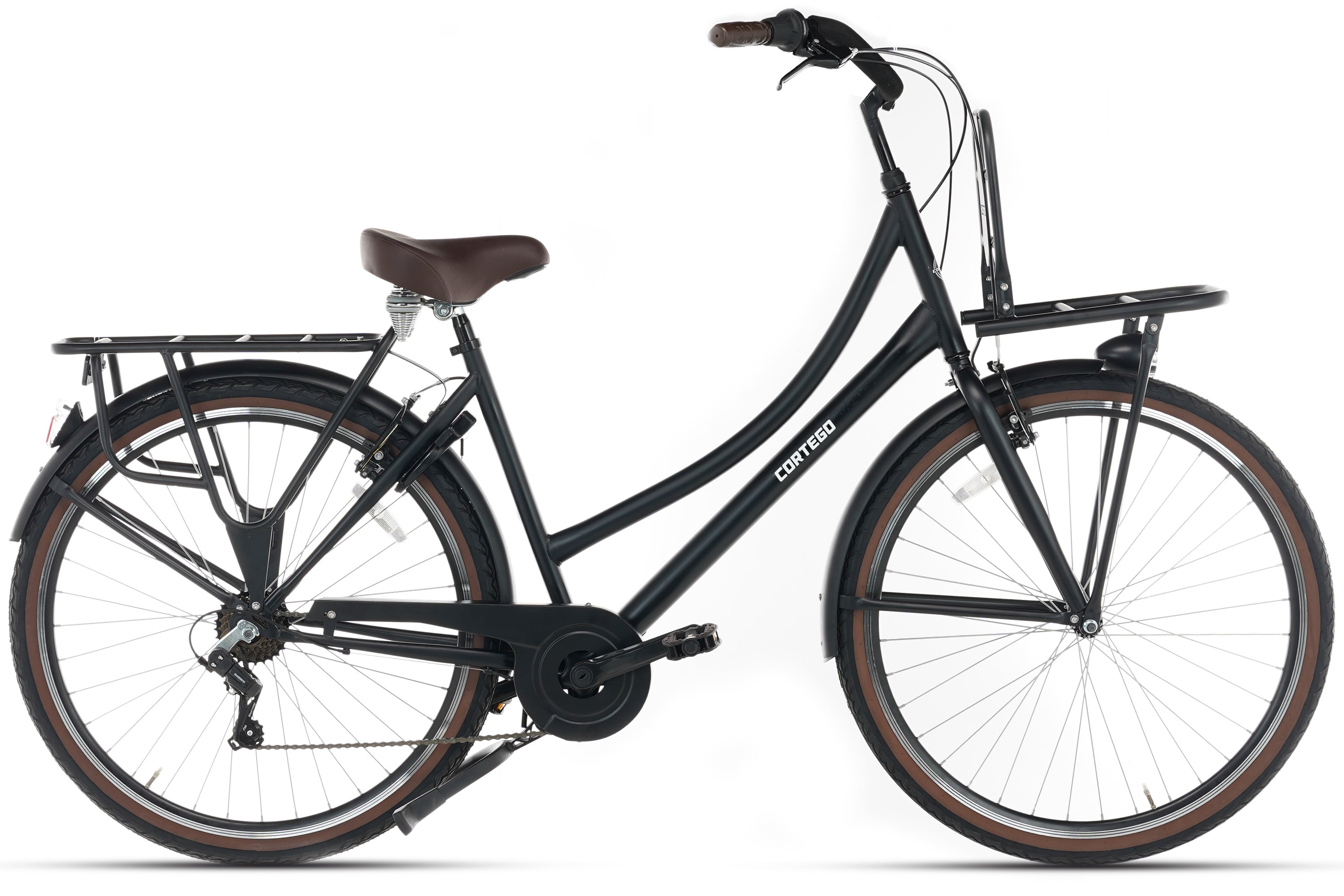 Cortego Mona Moederfiets 28 Inch - 7 Versnellingen - Mat-Zwart