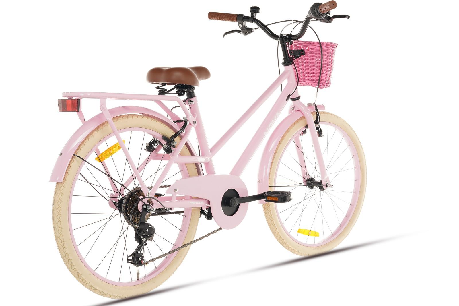 Cortego Nova Meisjesfiets 22 inch - 7 Versnellingen - Roze + Mand