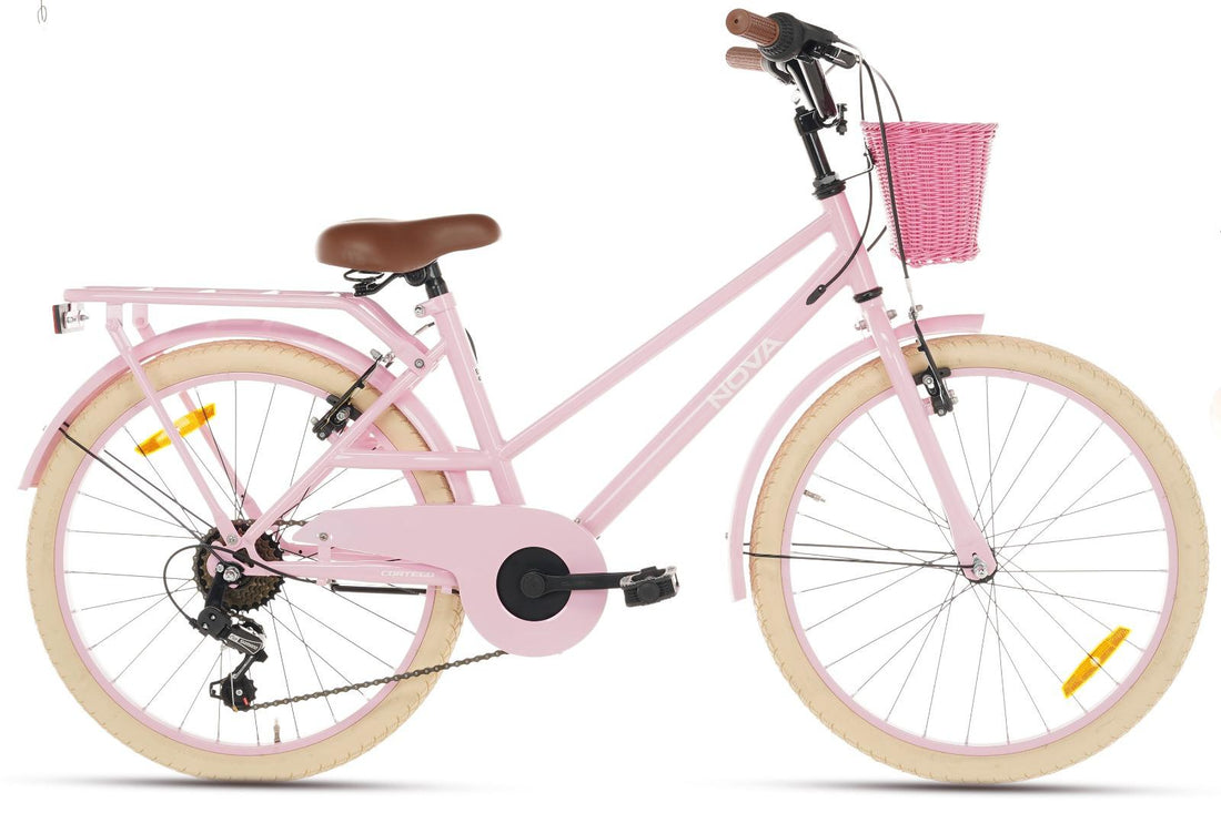 Cortego Nova Meisjesfiets 22 inch - 7 Versnellingen - Roze + Mand