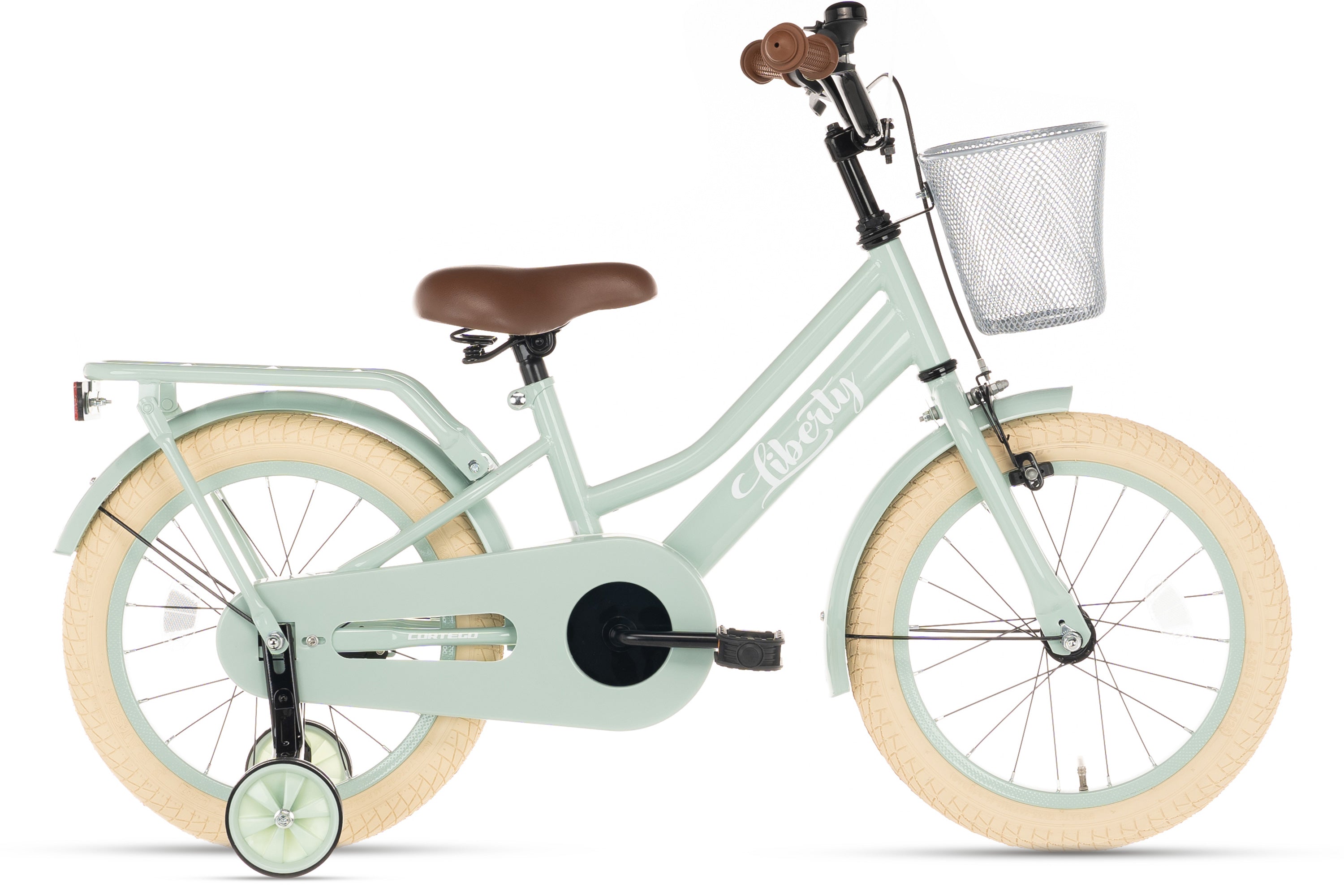 Cortego Liberty meisjesfiets Groen 12 inch + mand