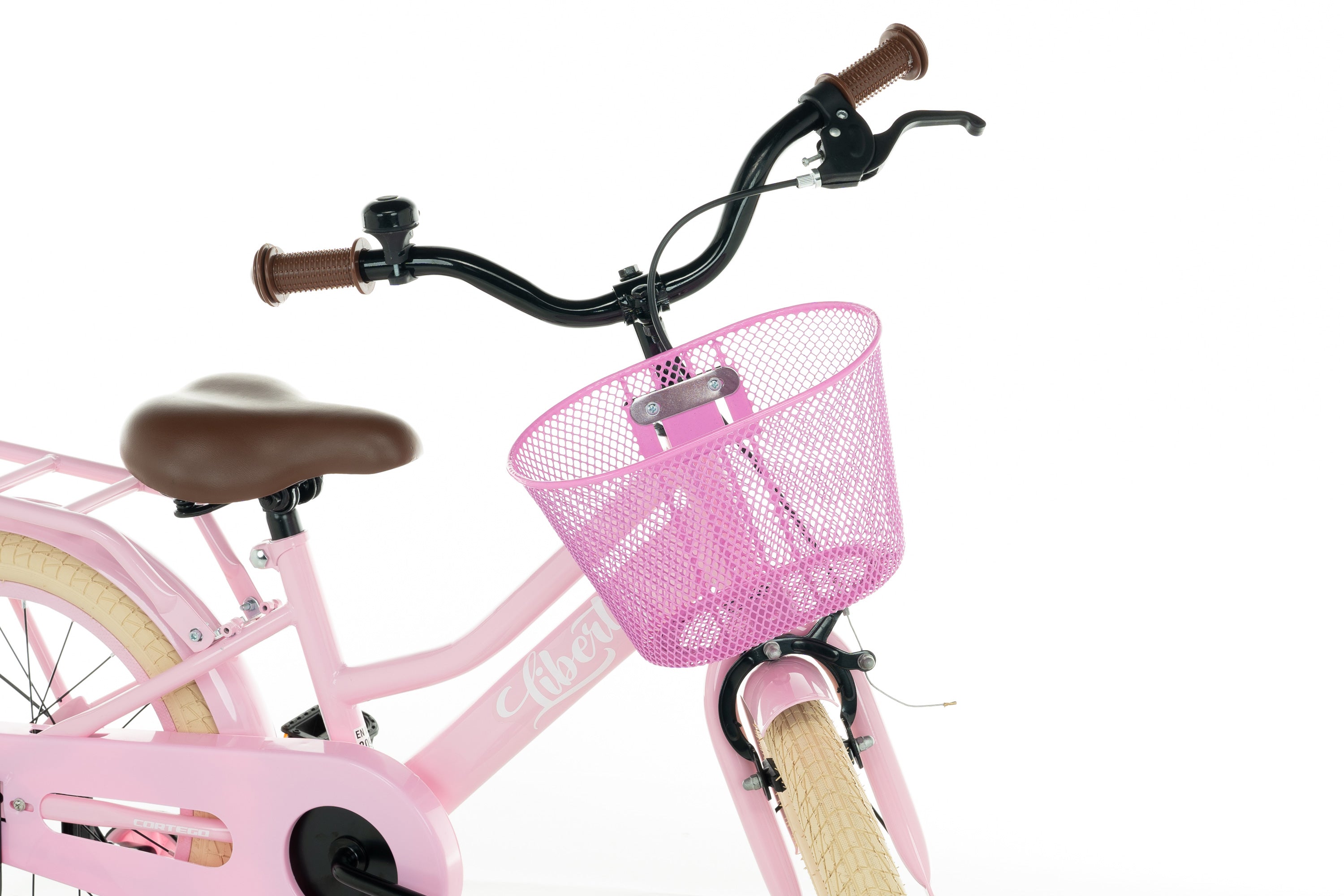 Cortego Liberty meisjesfiets Roze 14 inch + mand