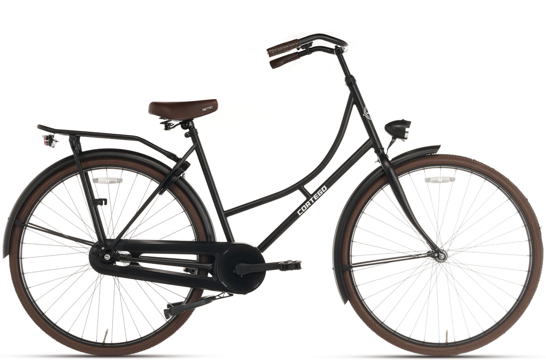 Cortego Omafiets Deluxe Mat-zwart 28 Inch