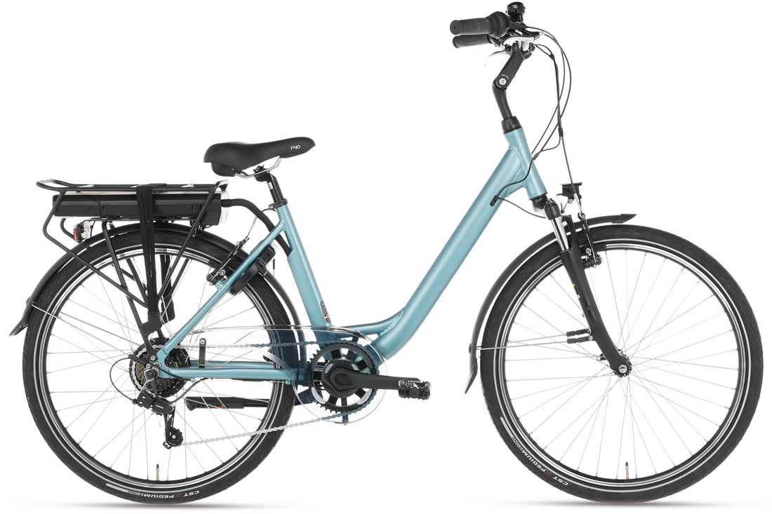 Elektrische Damesfiets City D7 Aqua Blue