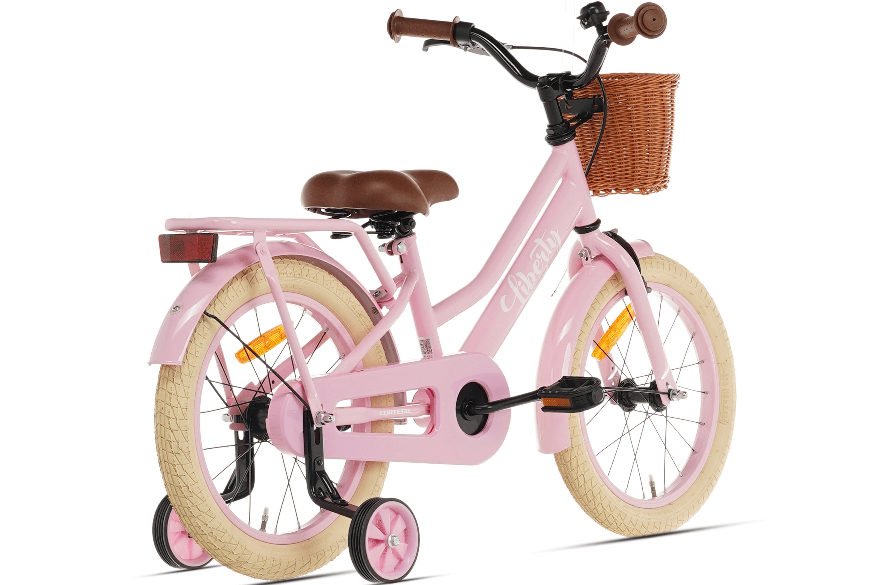 Cortego Liberty meisjesfiets Roze 16 inch mand