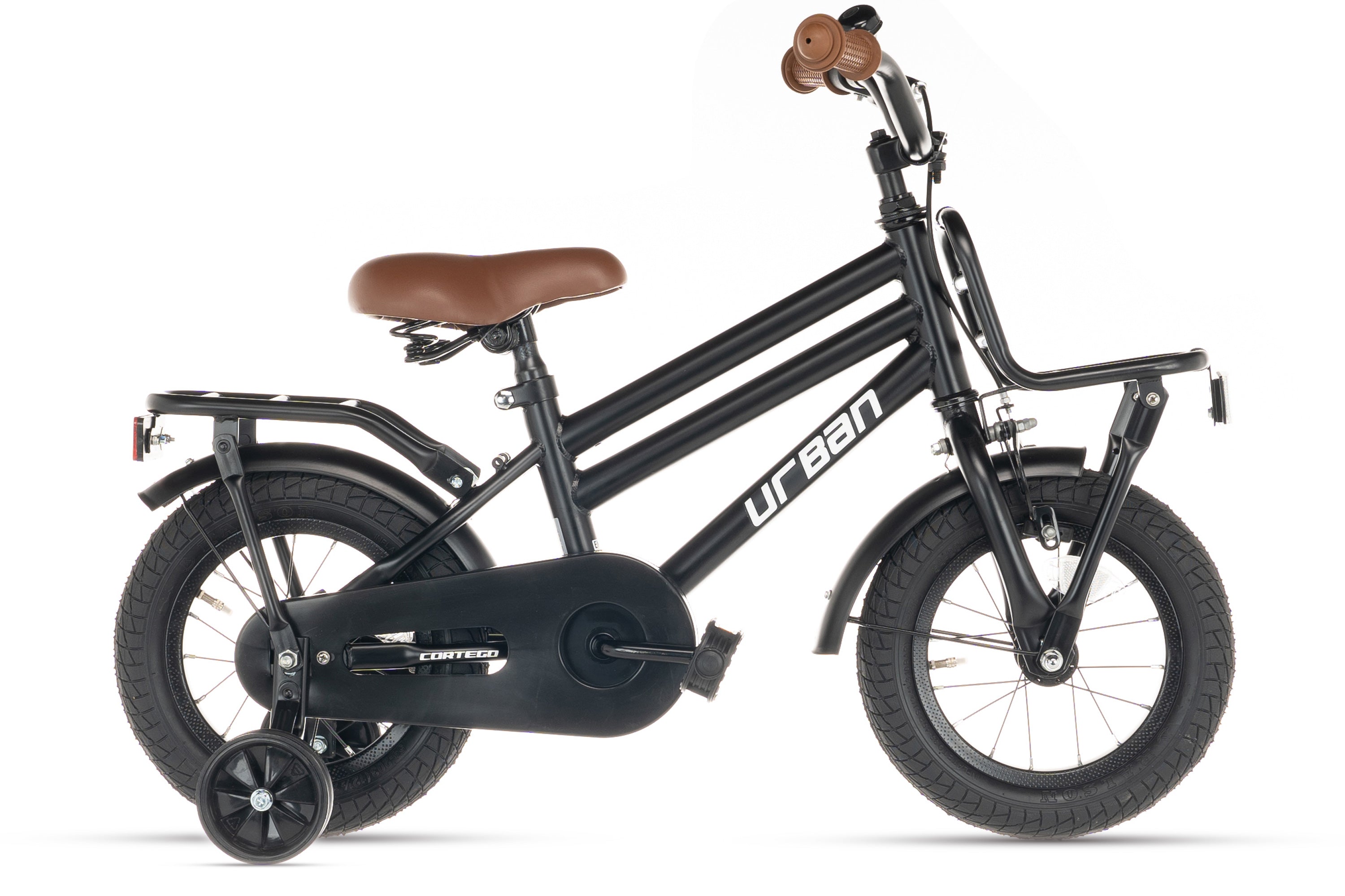 Cortego Urban Jongensfiets Mat-Zwart 12 inch