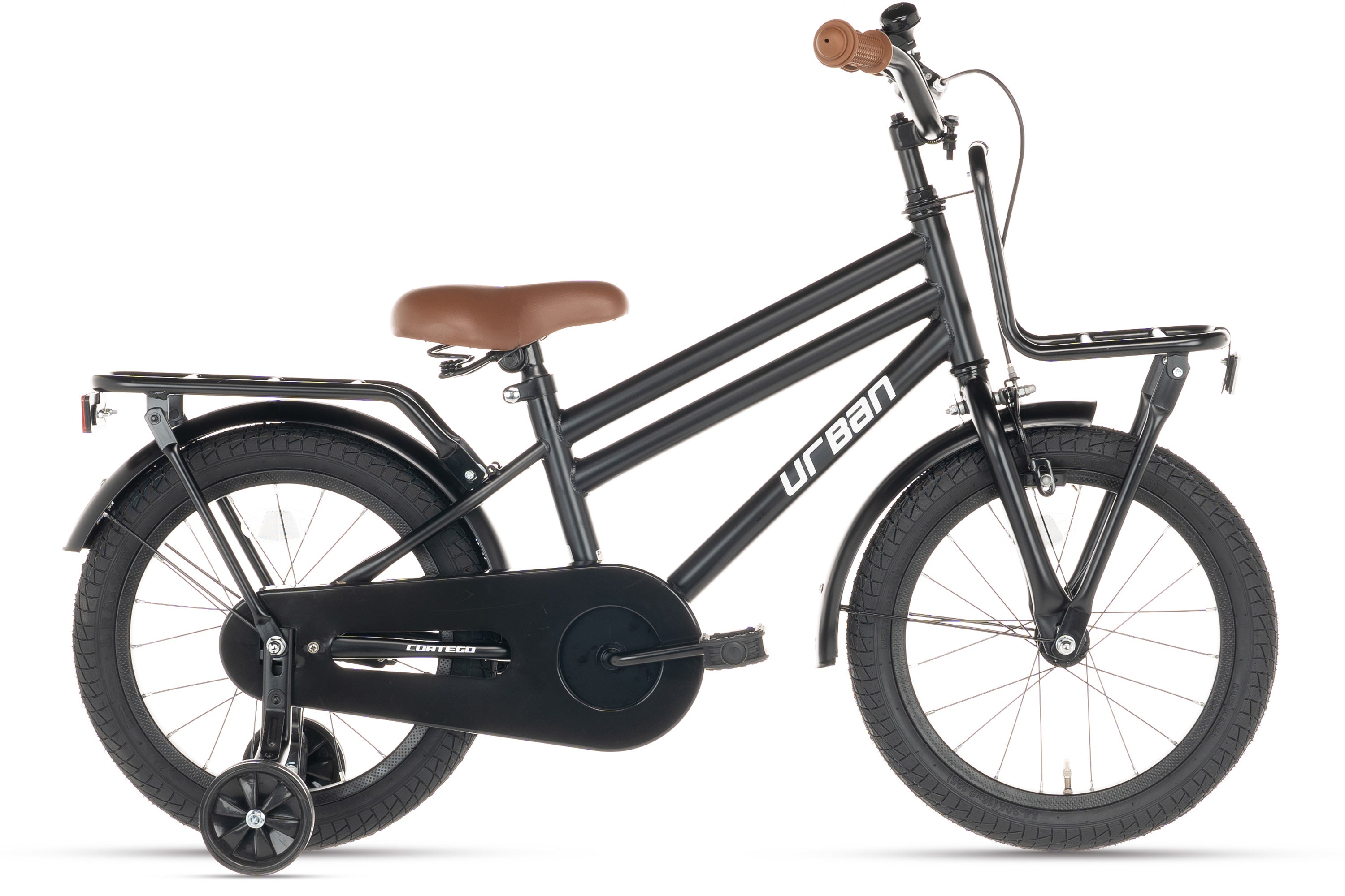 Cortego Urban Jongensfiets Mat-Zwart 16 inch
