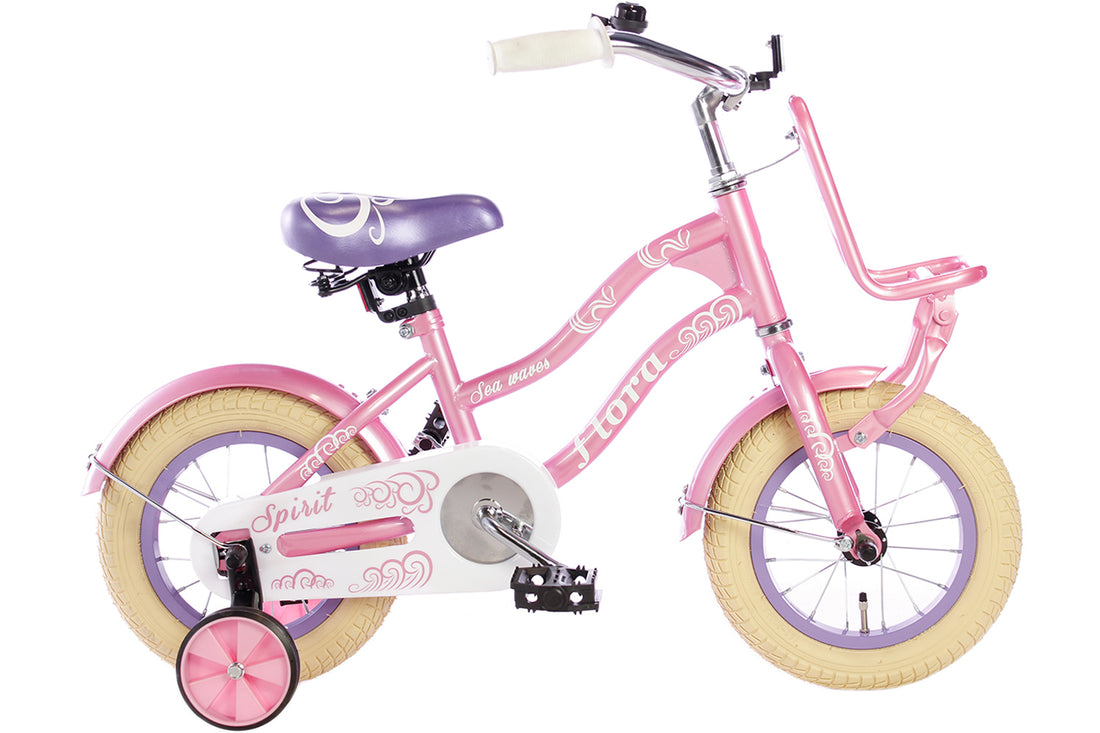 Spirit flora Meisjesfiets Roze paars 12 inch