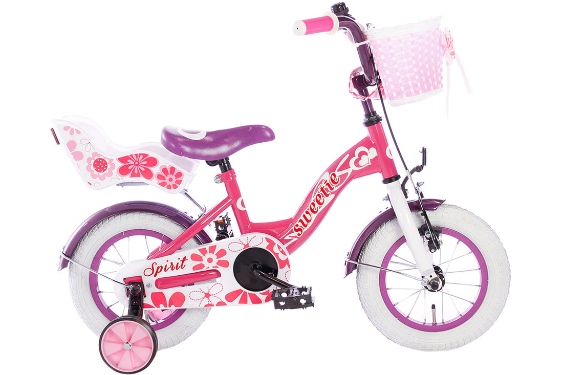 Spirit Sweetie Meisjesfiets Roze Paars 12 inch