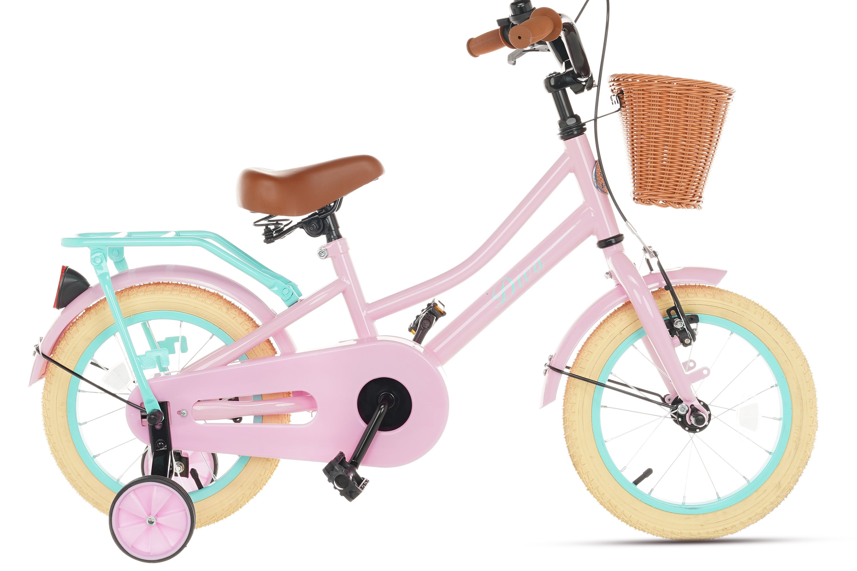 Spirit Diva Meisjesfiets Roze Groen 12 Inch Mand