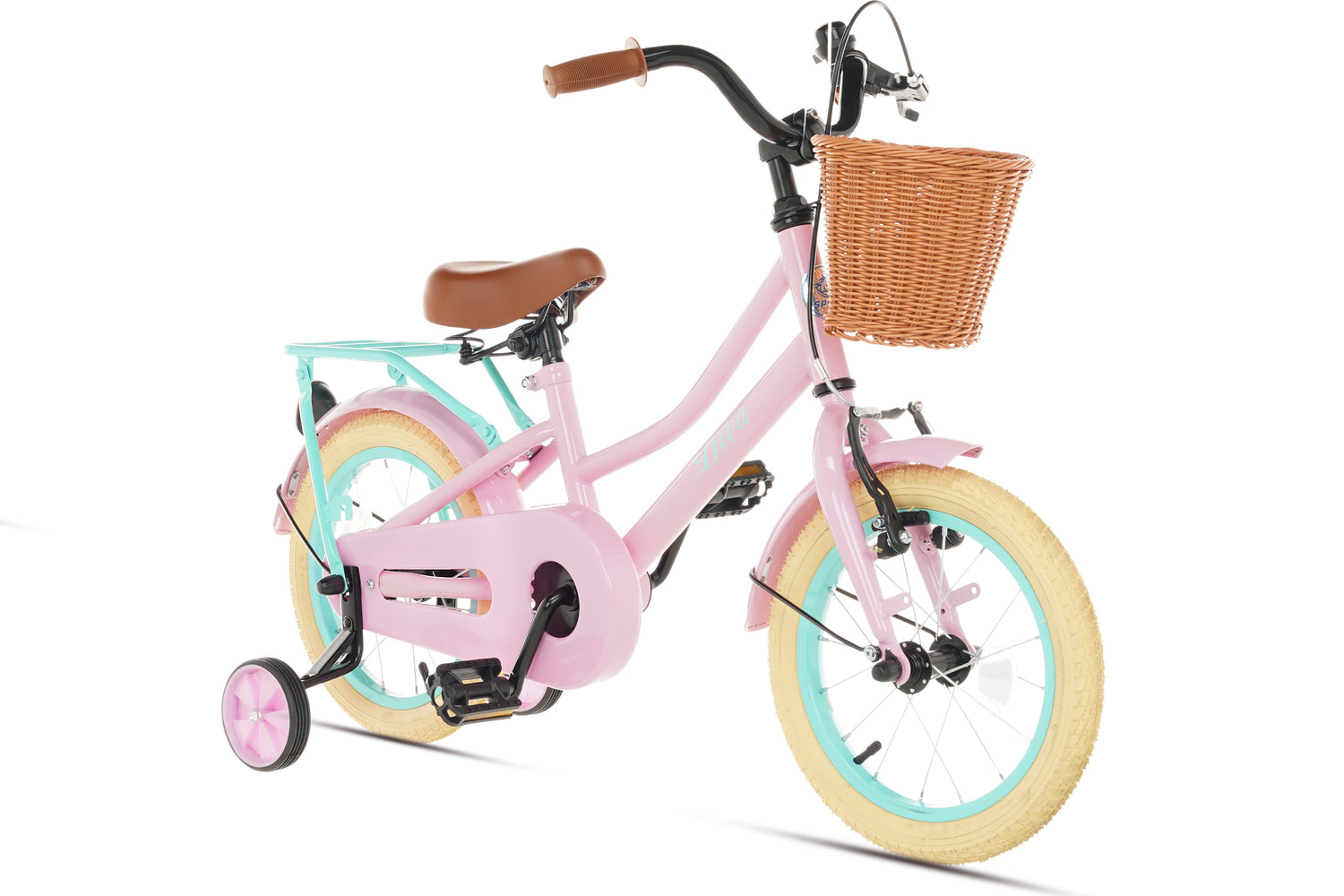 Spirit Diva Meisjesfiets Roze Groen 12 Inch Mand