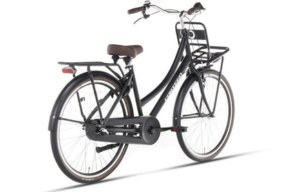Cortego Cargo Meisjesfiets 26 inch - 3 Versnellingen - Mat-Zwart