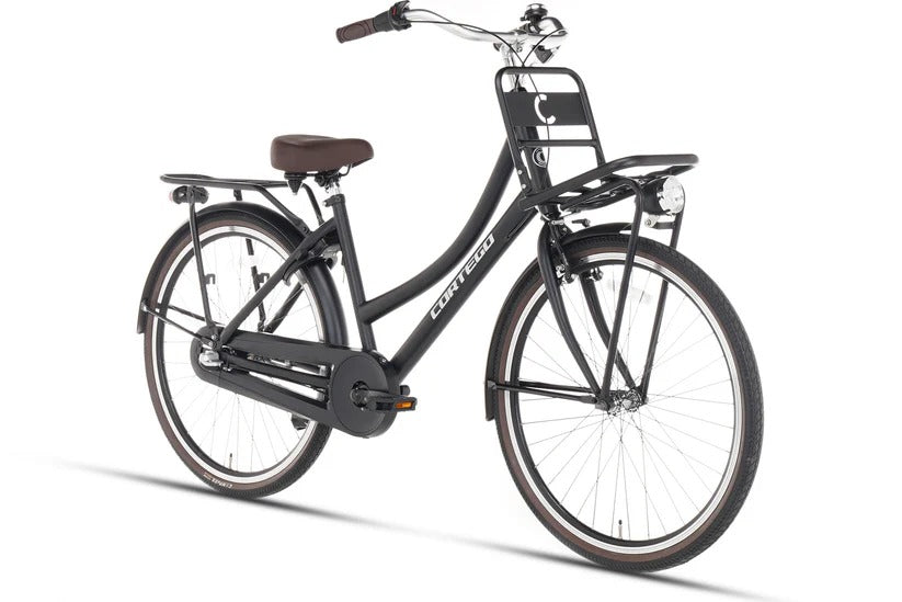Cortego Cargo Meisjesfiets 26 inch - 3 Versnellingen - Mat-Zwart