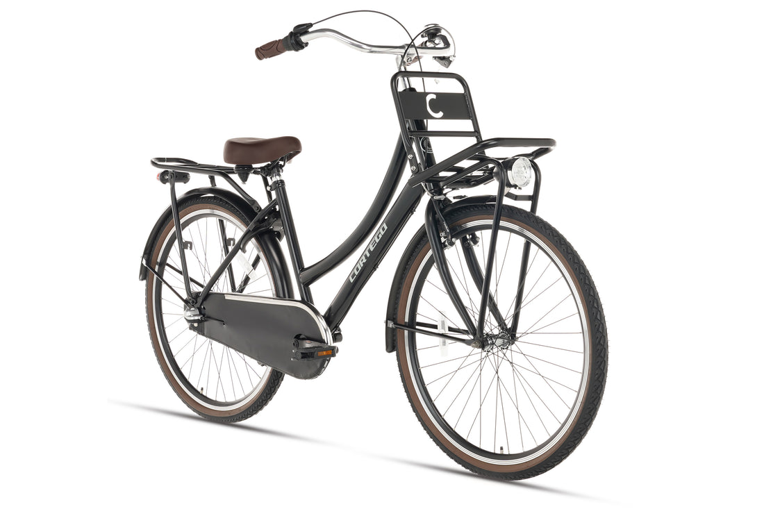 Cortego Cargo Meisjesfiets 26 inch - 3 Versnellingen - Mat-Zwart