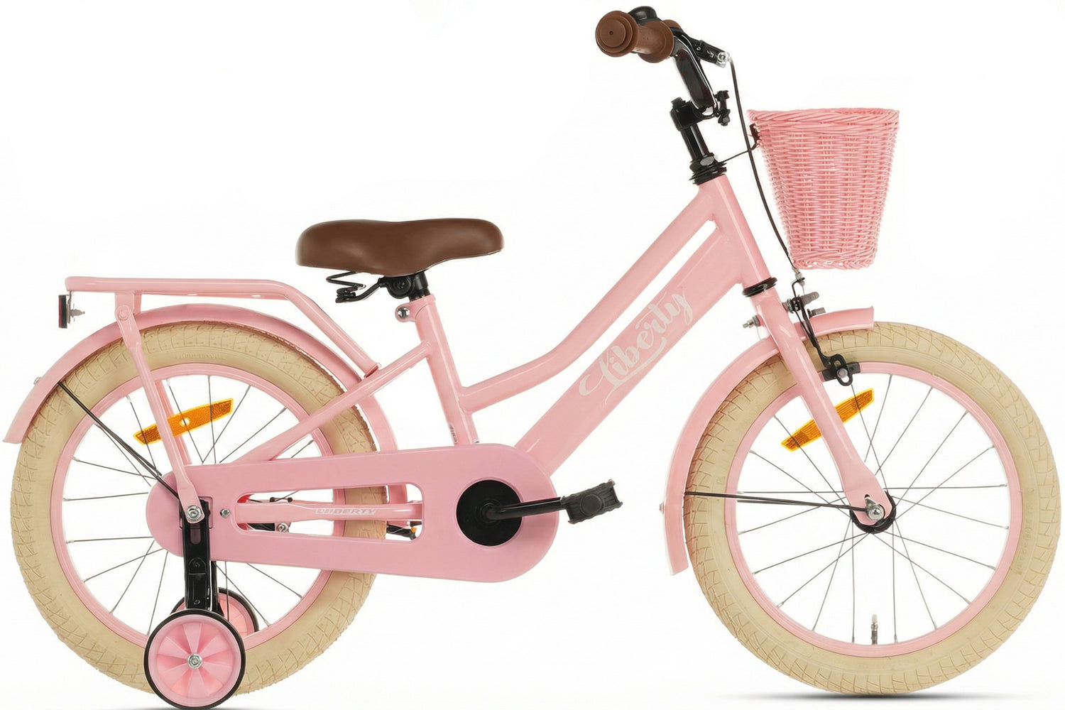 Cortego Liberty meisjesfiets Roze 14 inch + mand