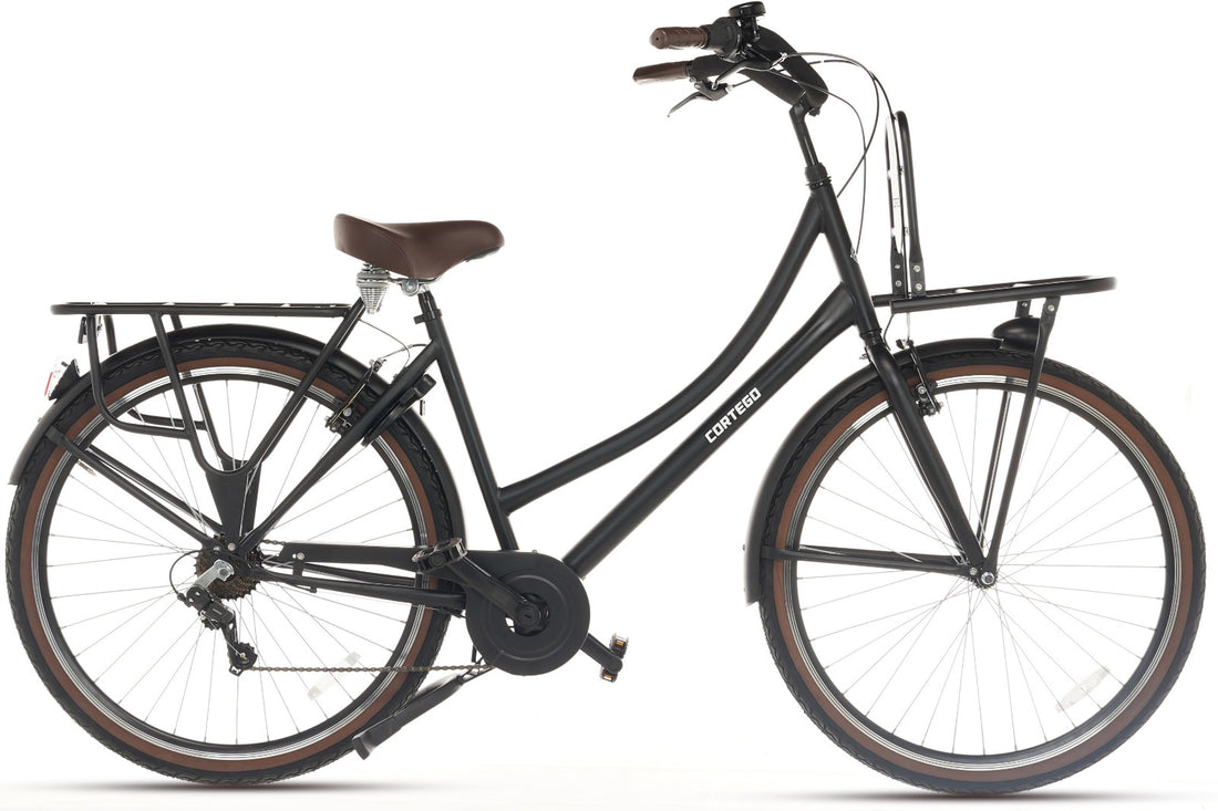 Cortego Mona Moederfiets 28 Inch - 7 Versnellingen - Mat-Zwart