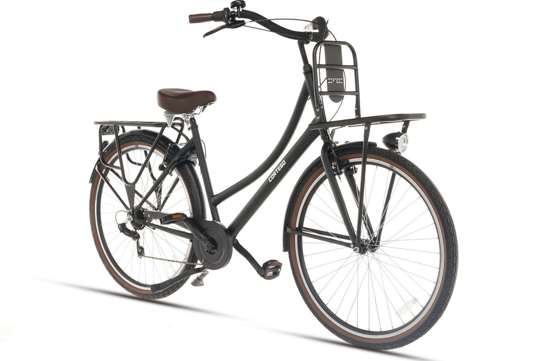 Cortego Mona Moederfiets 28 Inch - 7 Versnellingen - Mat-Zwart