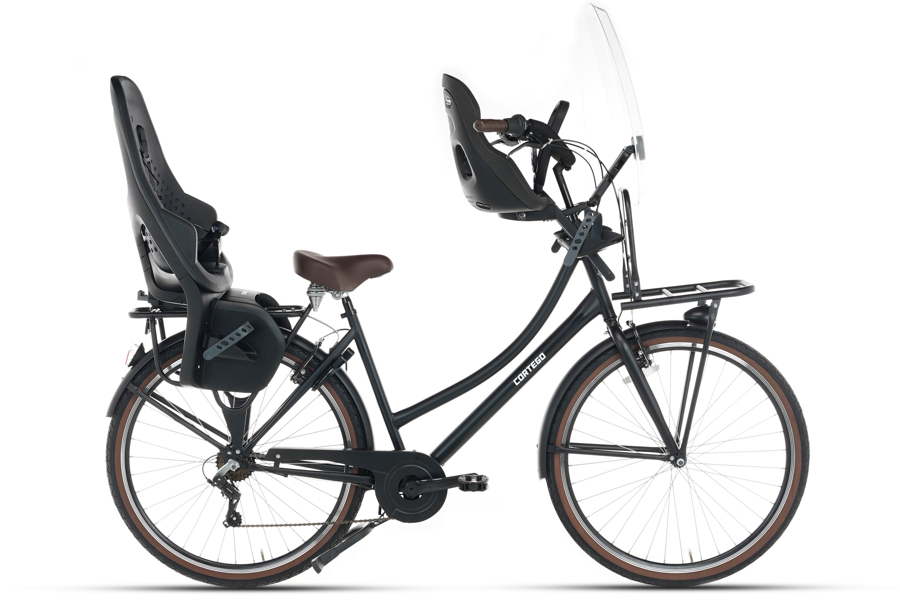 Cortego Mona Moederfiets 28 Inch - 7 Versnellingen - Mat-Zwart