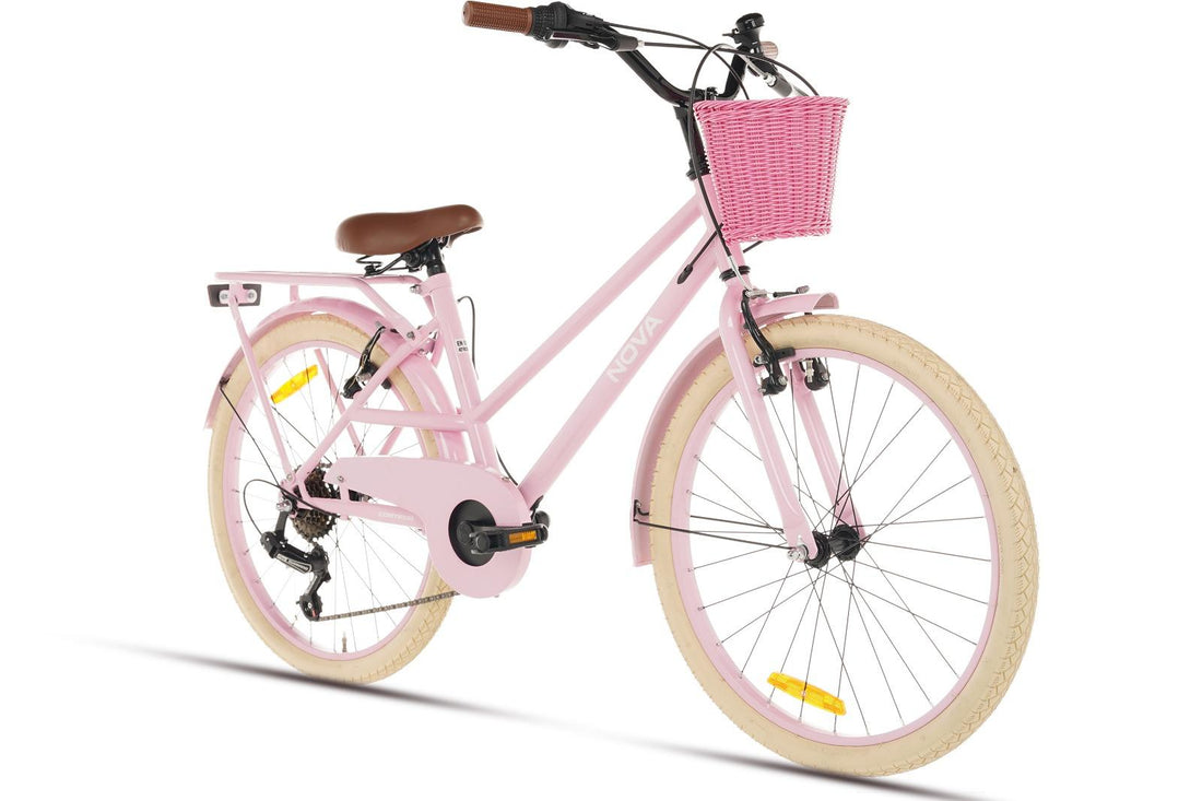 Cortego Nova Meisjesfiets 22 inch - 7 Versnellingen - Roze + Mand