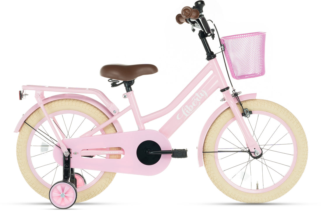 Cortego Liberty meisjesfiets Roze 12 inch + mand