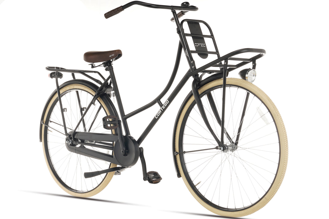 Cortego Omafiets Deluxe Mat-zwart 28 Inch