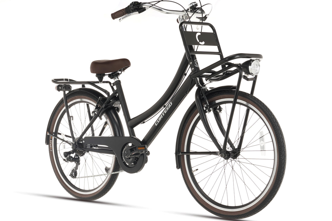 Cortego Transporter Meisjesfiets 26 inch - 7 Versnellingen - Mat-Zwart