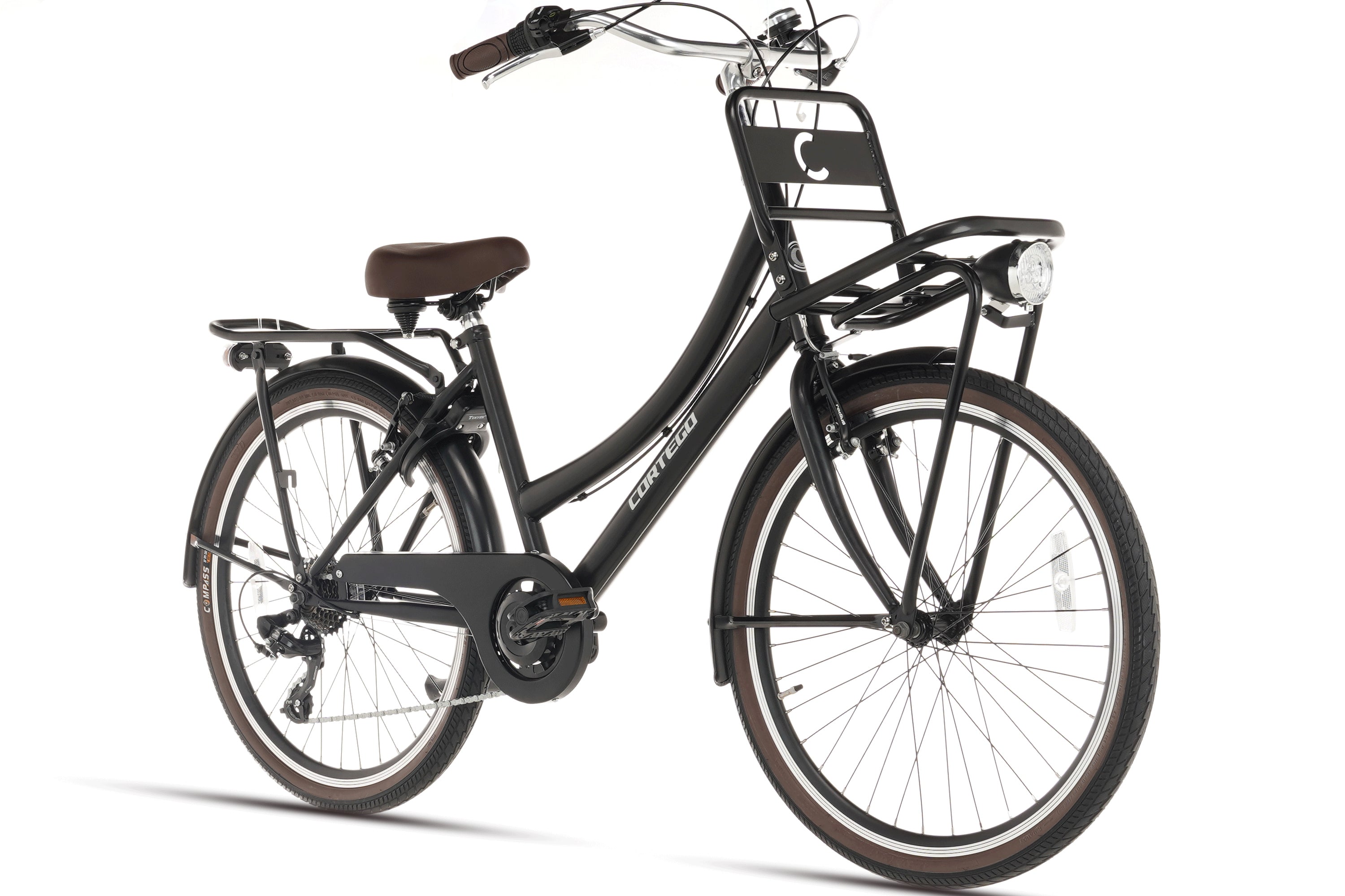 Cortego Transporter Meisjesfiets 26 inch - 7 Versnellingen - Mat-Zwart
