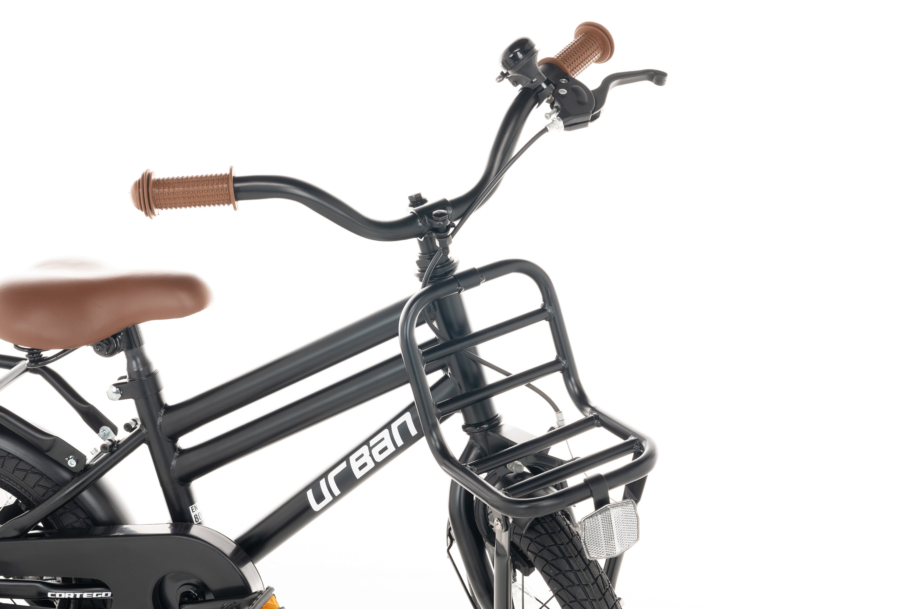 Cortego Urban Jongensfiets Mat-Zwart 12 inch