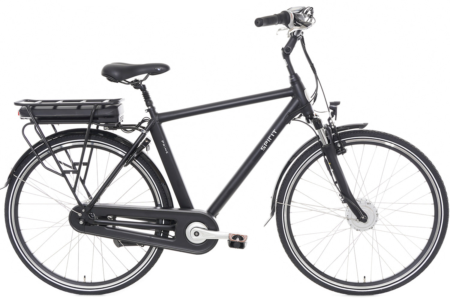 Spirit Prime N7 Elektrische Herenfiets Mat-zwart