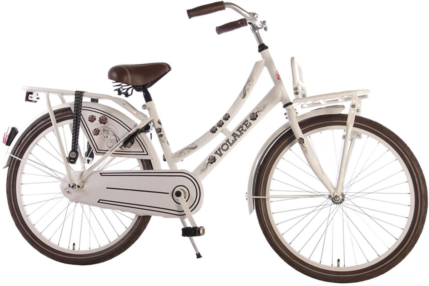 Veilig Een deel Geneigd zijn Volare Omafiets Wit met voordrager 24 inch - Meisjesfiets | City-Bikes.nl